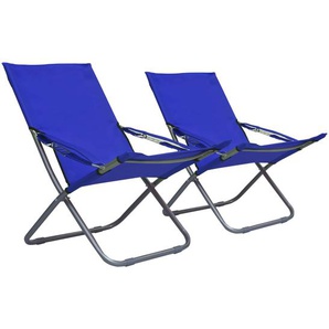 Klappbare Strandstühle 2 Stk. Stoff Blau