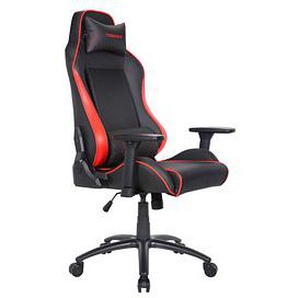 TESORO® Gaming Stuhl Alphaeon S1, TS-F715-RD rot, schwarz, schwarz Kunstleder
