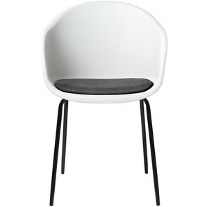 Esstisch Stühle in Weiß und Schwarz Kunststoff (2er Set)
