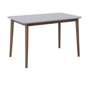 Esstisch Braun Grau 77 x 118 cm MDF Tischplatte Holz Gestell Lackiert Rechteckig Modern Retro Stil