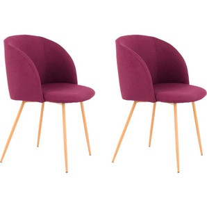 Stuhl KAYOOM Celina 210 Stühle Gr. B/H/T: 54 cm x 84 cm x 56 cm, lila (violett) 4-Fuß-Stuhl Esszimmerstuhl Esszimmerstühle Stühle (2 Stück)