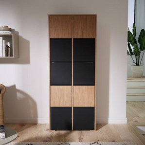Aktenschrank Schwarz - Flexibler Büroschrank: Türen in Schwarz - Hochwertige Materialien - 79 x 196 x 34 cm, Modular