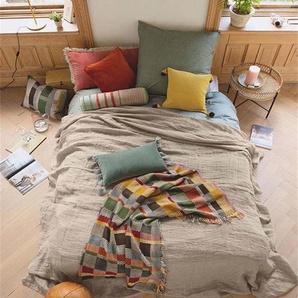 Überwurf Doubleface - bunt - 100 % Leinen - Tagesdecken & Quilts - Überwürfe & Sofaüberwürfe