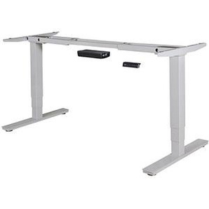 AMSTYLE elektrisch höhenverstellbarer Schreibtisch silber ohne Tischplatte, T-Fuß-Gestell silber 105,0 - 182,0 x 70,0 cm