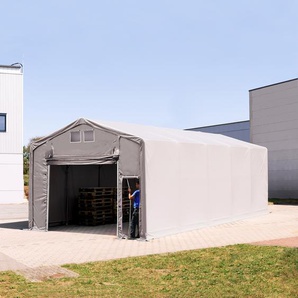 TOOLPORT Zelthalle 6x10m PVC 550 g/m² wasserdicht grau