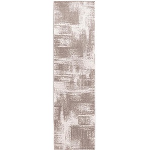 Teppich HEINE HOME Teppiche Gr. B/L: 80 cm x 285 cm, 18 mm, 1 St., grau (grau, ecru) Hochflor-Teppiche