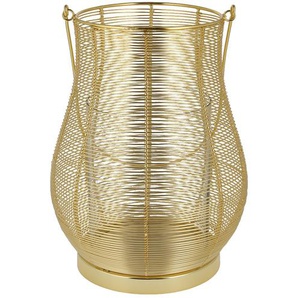 Windlicht - gold - Stahl, Glas - 33 cm - [23.0] | Möbel Kraft