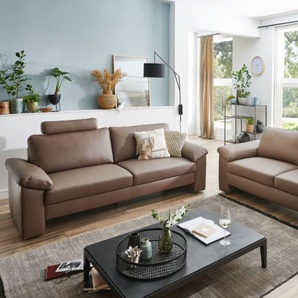 Garnitur Step Basic in nero, 3-Sitzer und 2,5-Sitzer