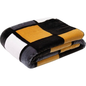 Wohndecke Antigua, Gözze, mit modernem Karo, Kuscheldecke