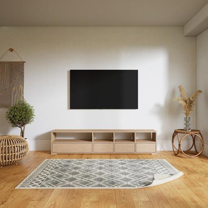 Lowboard Eiche - Designer-TV-Board: Schubladen in Eiche - Hochwertige Materialien - 192 x 42 x 34 cm, Komplett anpassbar