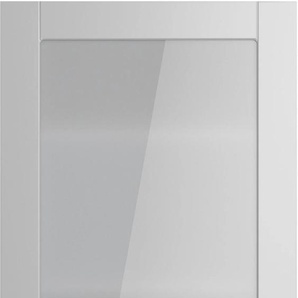 Glashängeschrank OPTIFIT Ahus Schränke Gr. B/H/T: 60 cm x 89,6 cm x 34,9 cm, 1 St., grau (hellgrau matt, hellgrau) Glashängeschrank Breite 60 cm