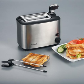 Automatik-Toaster mit Sandwich-Zangen AT 2516, 540 W, aus Edelstahl, Bräunungsgrad einstellbar, Krümelschublade