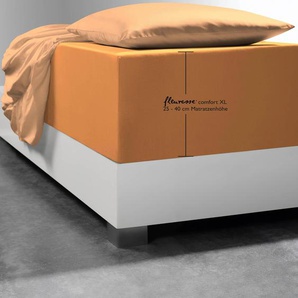 Spannbettlaken FLEURESSE Comfort XL Bettlaken B/L: 180-200 cm x 200-220 cm (1 St.), Mako-Jersey, 40 cm, orange Bettlaken Betttücher Laken mit Elasthan für besonders hohe Matratzen