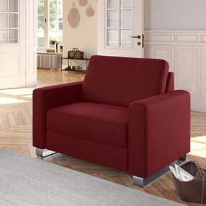 Sessel SIT&MORE Gr. Luxus-Microfaser ALTARA NUBUCK, B/H/T: 93 cm x 89 cm x 98 cm, rot (bordeaux) Polstersessel Sessel mit komfortabler Federkernpolsterung