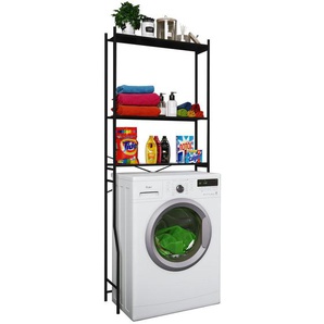 Mid.you Waschmaschinenverbau , Schwarz , Metall , 64x160x25 cm , Haushaltsreinigung, Haushaltsgeräte, Waschmaschinen