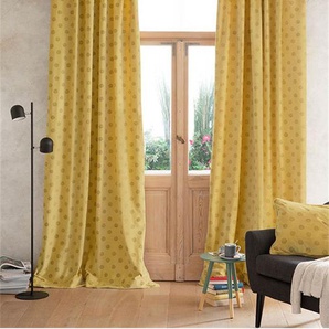 Samtvorhang gelb - bunt - 100 % Baumwolle - Vorhänge - Gardinen - Schlaufenschals