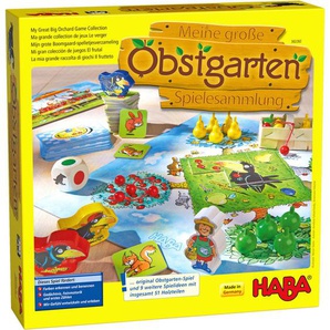 Haba Lernspiel Meine große Obstgarten-Spielesammlung , Mehrfarbig , Holz, Textil , Made in Germany , Spielzeug, Kinderspielzeug, Kinderspiele