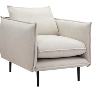 Sessel INOSIGN Somba Gr. Struktur fein, B/H/T: 90 cm x 88 cm x 103 cm, beige (natur) Einzelsessel Sessel mit dickem Keder und eleganter Optik