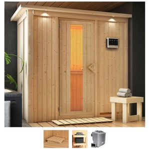 KARIBU Sauna Vada Saunen 4,5-kW-Bio-Ofen mit externer Steuerung beige (naturbelassen) Saunen