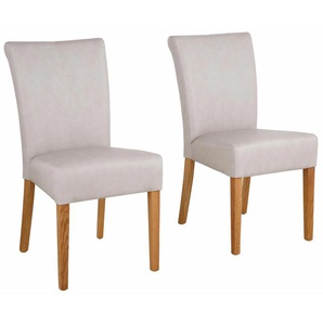 4-Fußstuhl HOME AFFAIRE Queen Stühle B/H/T: 46 cm x 93 cm x 64 cm, 2 St., Kunstleder, grau Stühle, Sessel und Sitzbänke Stühle bezogen mit Web- oder Strukturstoff, Microfaser Kunstleder