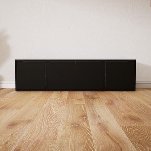 Sideboard Schwarz - Designer-Sideboard: Türen in Schwarz - Hochwertige Materialien - 154 x 41 x 34 cm, Individuell konfigurierbar