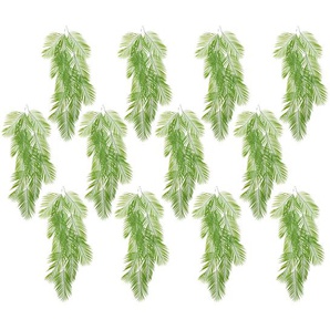 12 Stück Blatt-Design künstliche Farn-Laubpflanzen zum Aufhängen