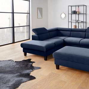 COTTA Polstergarnitur Morven, (Set), Set: bestehend aus Ecksofa und Hocker, Kopfteilverstellung