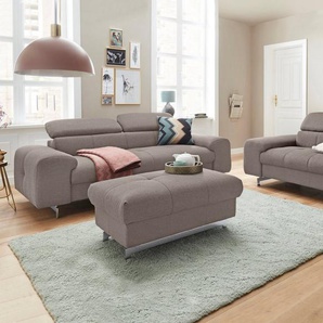COTTA Polstergarnitur Mailand, Set: bestehend aus 3-Sitzer und Hocker, Sofa mit Kopfteilverstellung