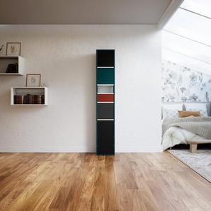Aktenschrank Schwarz - Büroschrank: Schubladen in Terrakotta & Türen in Schwarz - Hochwertige Materialien - 41 x 233 x 34 cm, Modular