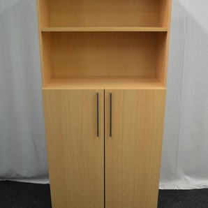 Aktenregal 5OH, , 188x80cm, mit Schrankkombination, Buche, gebrauchte Büromöbel