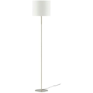 KHG LED-Stehleuchte, 1-flammig, Nickel-matt mit Stoffschirm ¦ silber Ø: 30