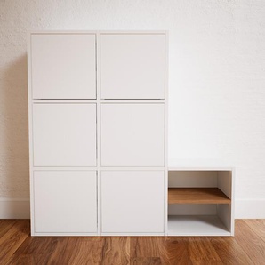 Schrankwand Weiß - Moderne Wohnwand: Türen in Weiß - Hochwertige Materialien - 118 x 118 x 34 cm, Konfigurator
