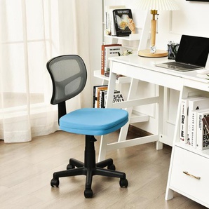 Chefsessel belastbar moderner Lederstuhl Low-Back-Bürostuhl 50 x 50 x 79-91 cm Blau