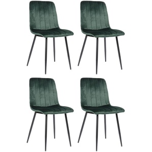 4er Set Stühle Dijon Samt grün