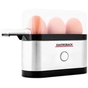 Gastroback Eierkocher Design Mini 42800, für 3 St. Eier, 350 W Einheitsgröße silberfarben Küchenkleingeräte Haushaltsgeräte