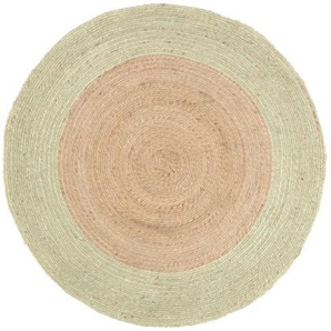 Kave Home - Adabel runder Teppich aus natürlicher Jute grün Ø 120 cm