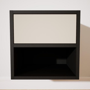 Hängeschrank Schwarz - Moderner Wandschrank: Schubladen in Taupe - 41 x 41 x 34 cm, konfigurierbar
