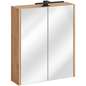 Badezimmer Spiegelschrank 60x72cm PANTIN Grau inkl.LED