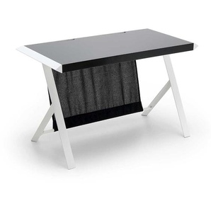 PC Tisch mit Knieraumblende Weiß Schwarz