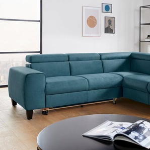 COTTA Polstergarnitur Morven, (Set), Set: bestehend aus Ecksofa und Hocker, Kopfteilverstellung