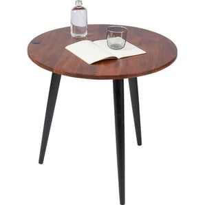 TOM TAILOR Beistelltisch T-WOOD TABLE HIGH, Beistelltisch mit Knopfdetail, dunkles Mangoholz und schwarze Beine