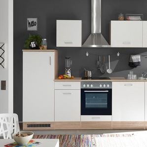 Küche ANDY Einbauküche Küchenzeile Komplettküche mit E-Geräten 280cm weiß
