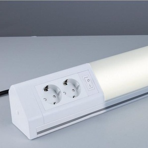 HEITRONIC Lichtleiste Bonn, LED fest integriert, Warmweiß, Küchenlampe,Küchenbeleuchtung,+ zwei Steckdosen, integrierter Schalter