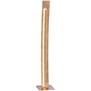Led-Stehleuchte , Gold , Metall , rechteckig,rechteckig , 26x140 cm , Schnurschalter , LED Beleuchtung, LED-Stehlampen