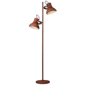 Brilliant Leuchten Stehlampe Frodo, ohne Leuchtmittel, 160 cm Höhe, 49 cm Breite, 2 x E27, schwenkbar, Metall, rost