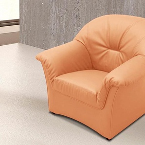 Sessel DOMO COLLECTION Papenburg Gr. Kunstleder SOFTLUX, B/H/T: 99 cm x 84 cm x 82 cm, orange (pfirsich) Polstersessel Sessel in großer Farbvielfalt