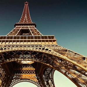 Acrylglasbild QUEENCE Eiffelturm Bilder Gr. B/H/T: 120 cm x 80 cm x 2,4 cm, goldfarben Bilder