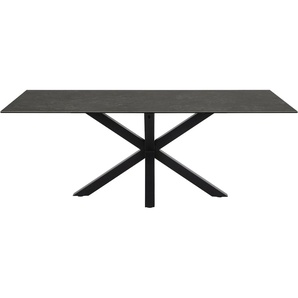 andas Esstisch Hanna, mit einer schwarzen Keramik-Optik Tischplatte, einem Kreuzförmigen Metallgestell, Breite 200 cm Bestseller B/H/T: x 76 100 schwarz Esstische rechteckig Tische