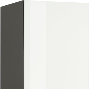 Kühlumbauschrank HELD MÖBEL Brindisi Schränke Gr. B/H/T: 60 cm x 200 cm x 60 cm, 2 St., weiß (weiß hochglanz, grafit) Küchenserien 60 cm breit, 200 hoch, hochwertige MDF Fronten