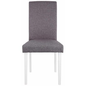 4-Fußstuhl HOME AFFAIRE Roko Tiago Stühle Gr. B/H/T: 46,5 cm x 97 cm x 57 cm, 4 St., Struktur, Beine weiß + Massivholz, grau (grau, weiß) 4-Fuß-Stühle Stühle im 2er, 4er oder 6er-Set